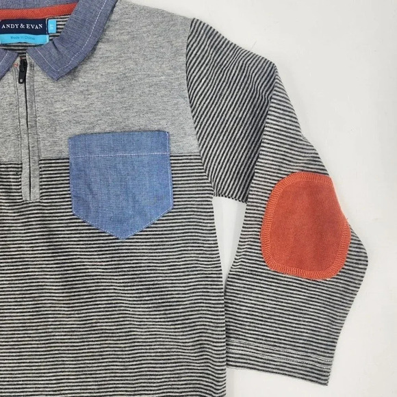 Andy & Evan Boys Long Sleeve Polo with Elbow Patches Size 3T - Picture 5 of 9
